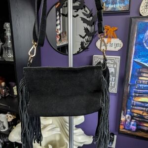 Mossimo Supply Co. Black Fringe Shoulder Bag